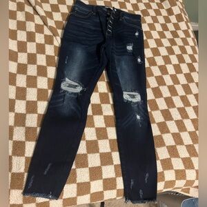 KanCan Dark Blue Distressed Skinny Jeans